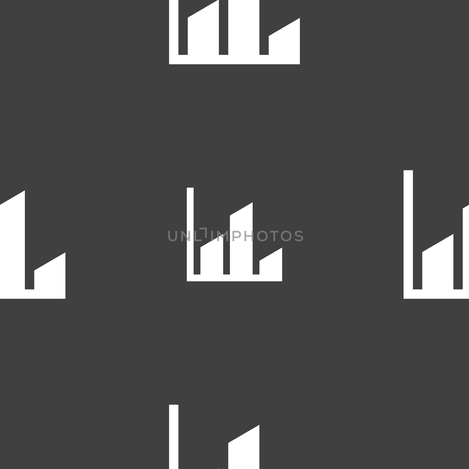 Chart icon sign. Seamless pattern on a gray background. illustration