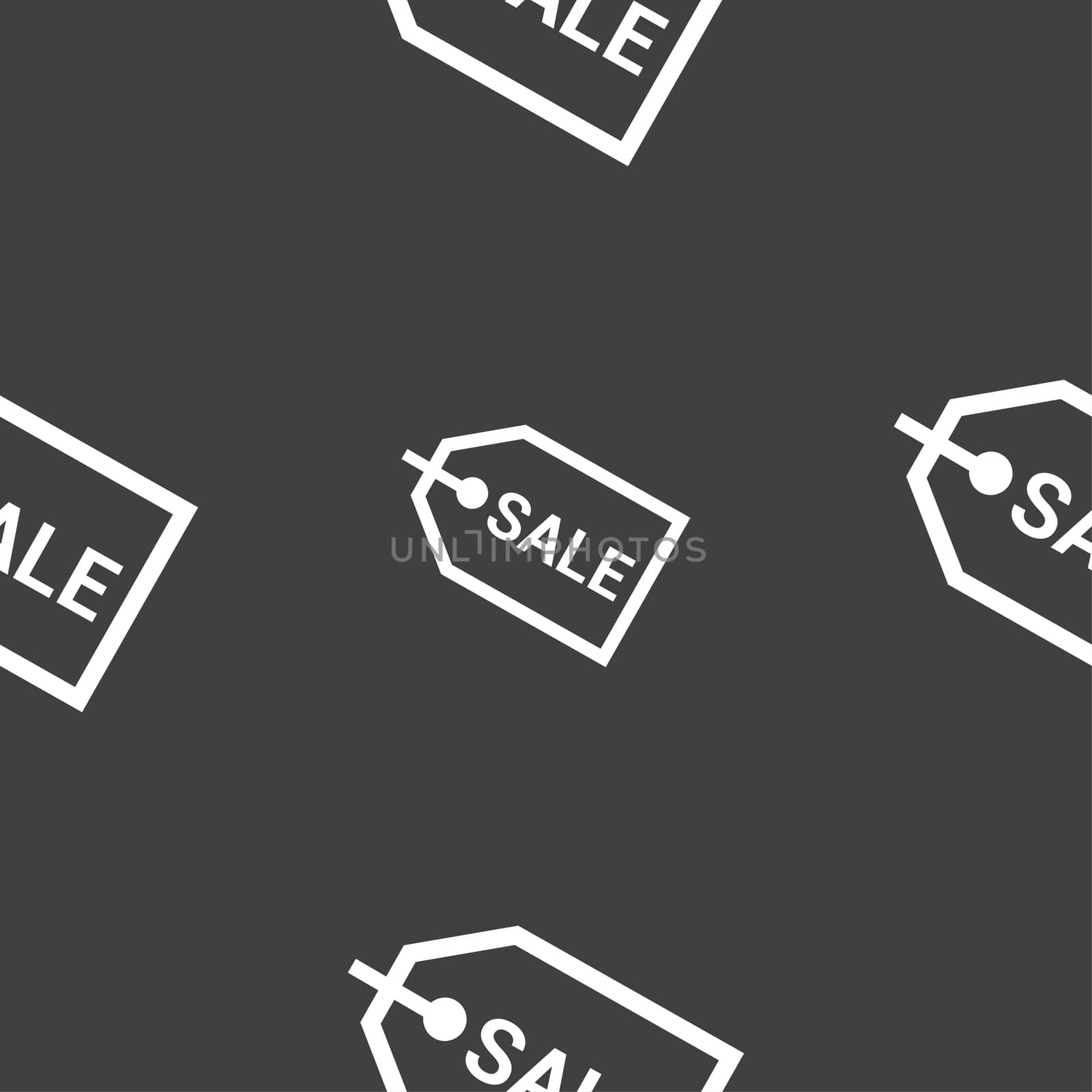 Sale icon sign. Seamless pattern on a gray background. illustration