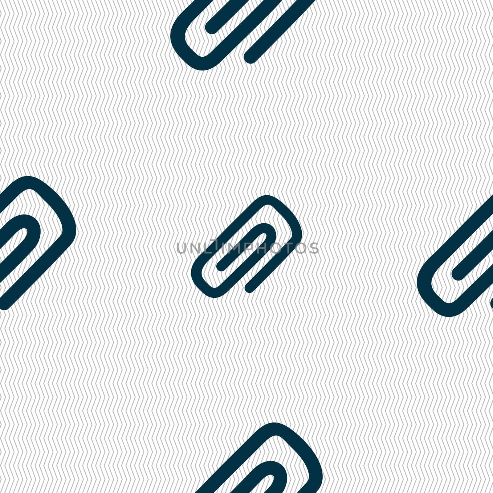 clip to paper icon sign. Seamless pattern with geometric texture. illustration