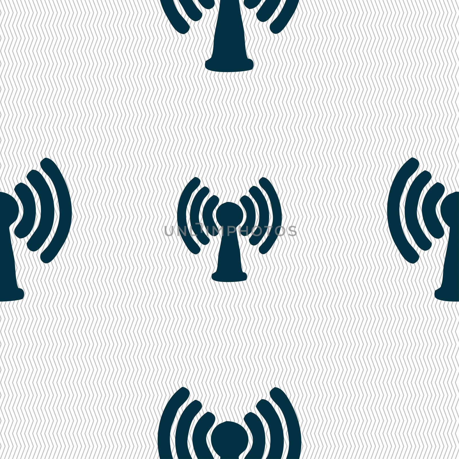 Wi-fi, internet icon sign. Seamless pattern with geometric texture. illustration