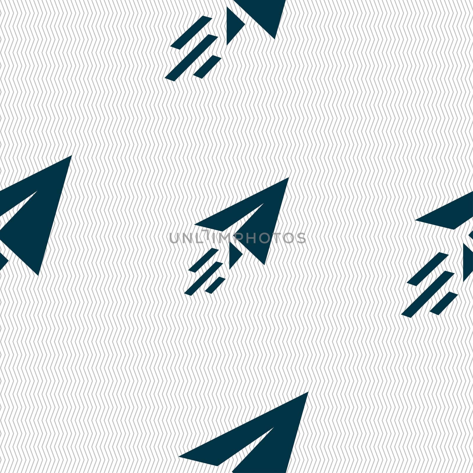 Paper airplane icon sign. Seamless pattern with geometric texture.  by serhii_lohvyniuk