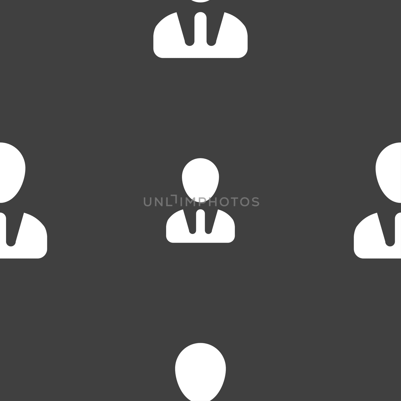 male silhouette icon sign. Seamless pattern on a gray background. illustration