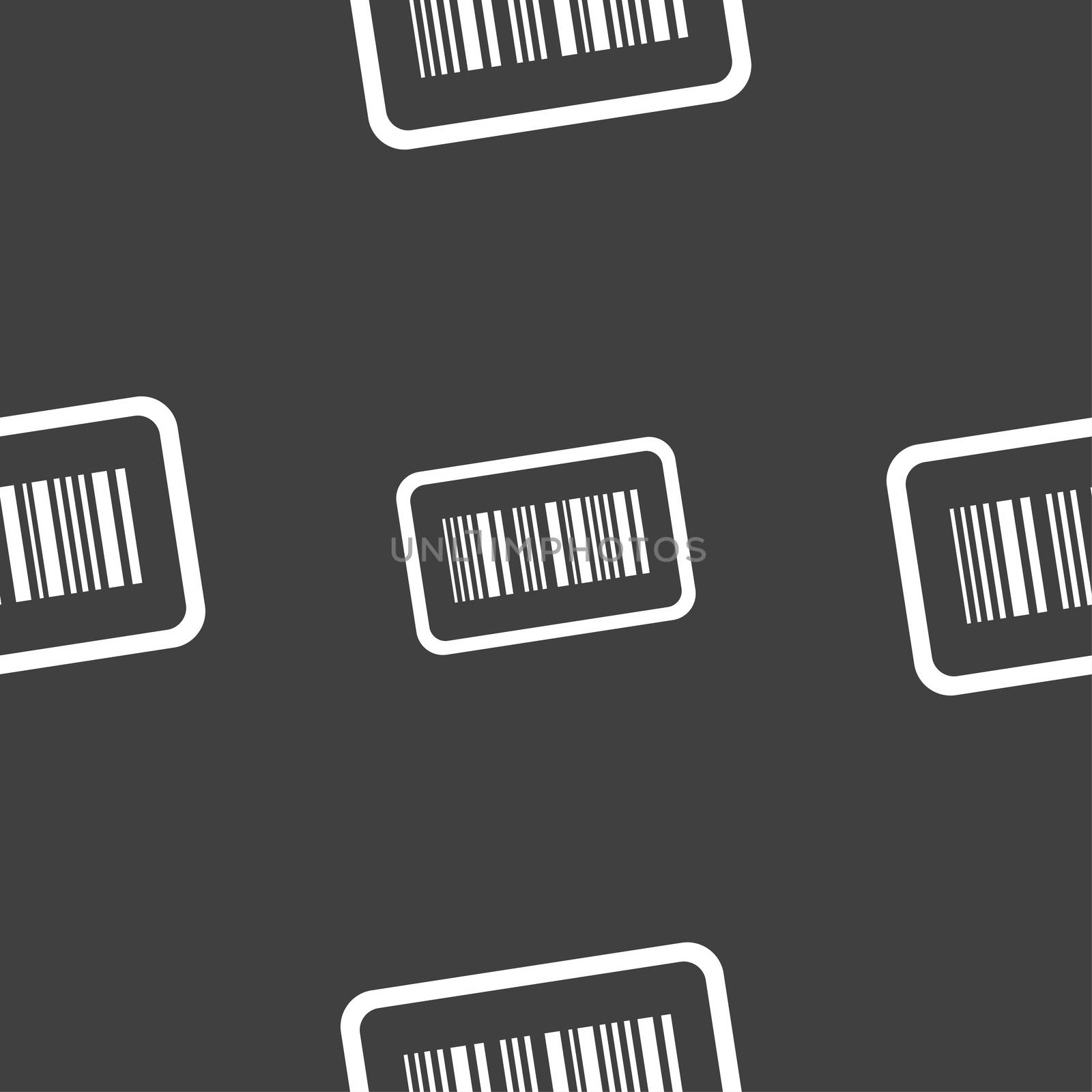Barcode icon sign. Seamless pattern on a gray background. illustration
