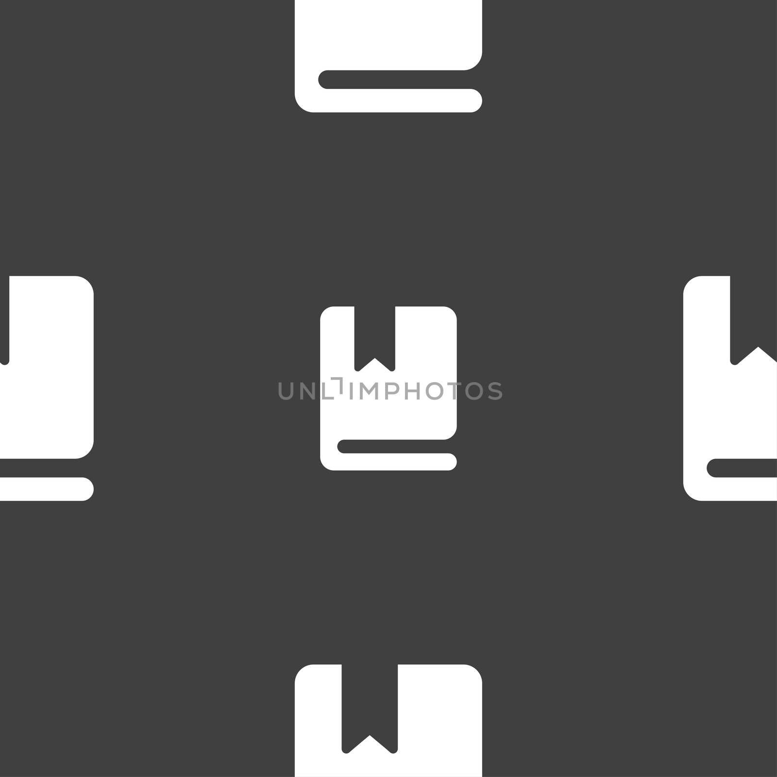 bookmark icon sign. Seamless pattern on a gray background. illustration