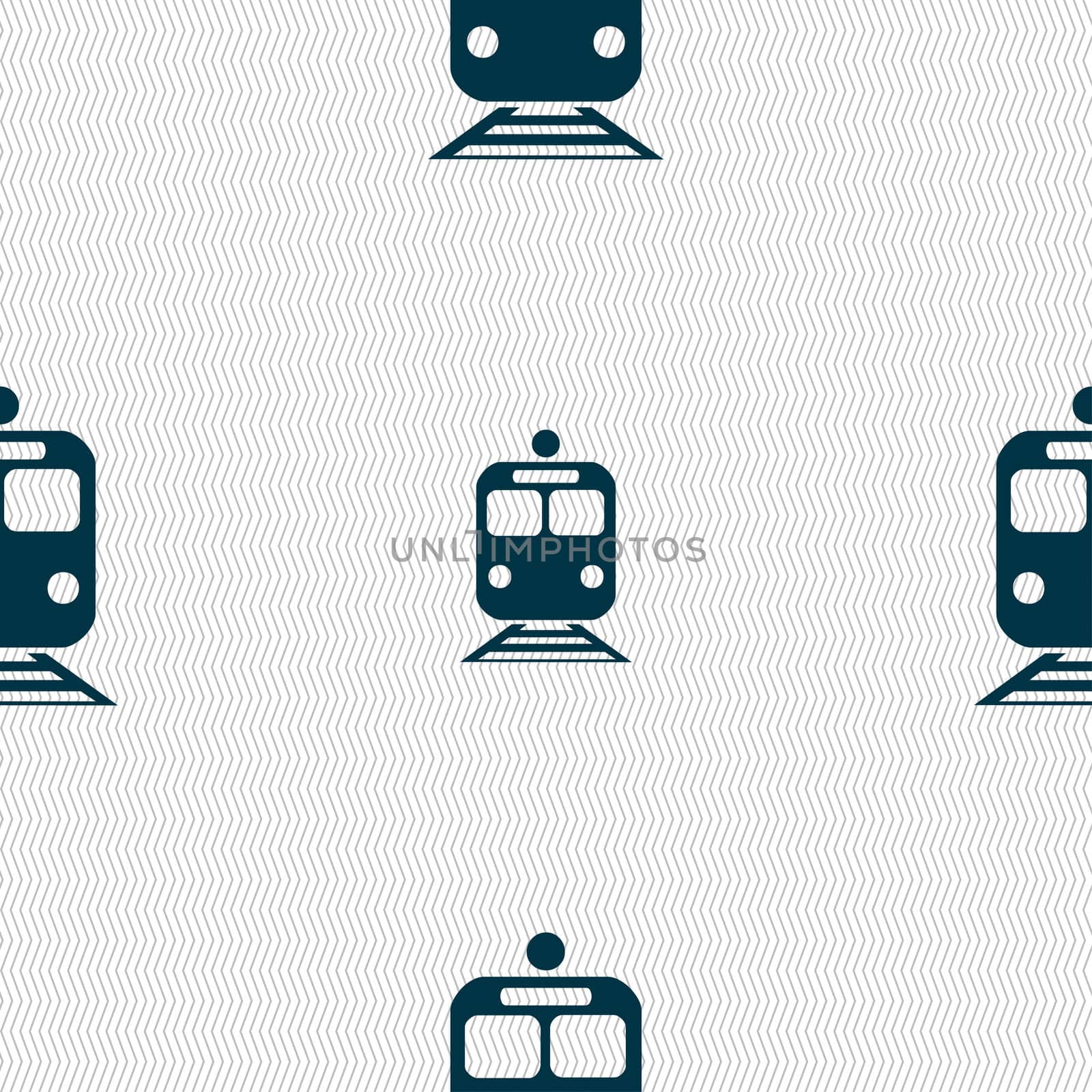 train icon sign. Seamless pattern with geometric texture.  by serhii_lohvyniuk