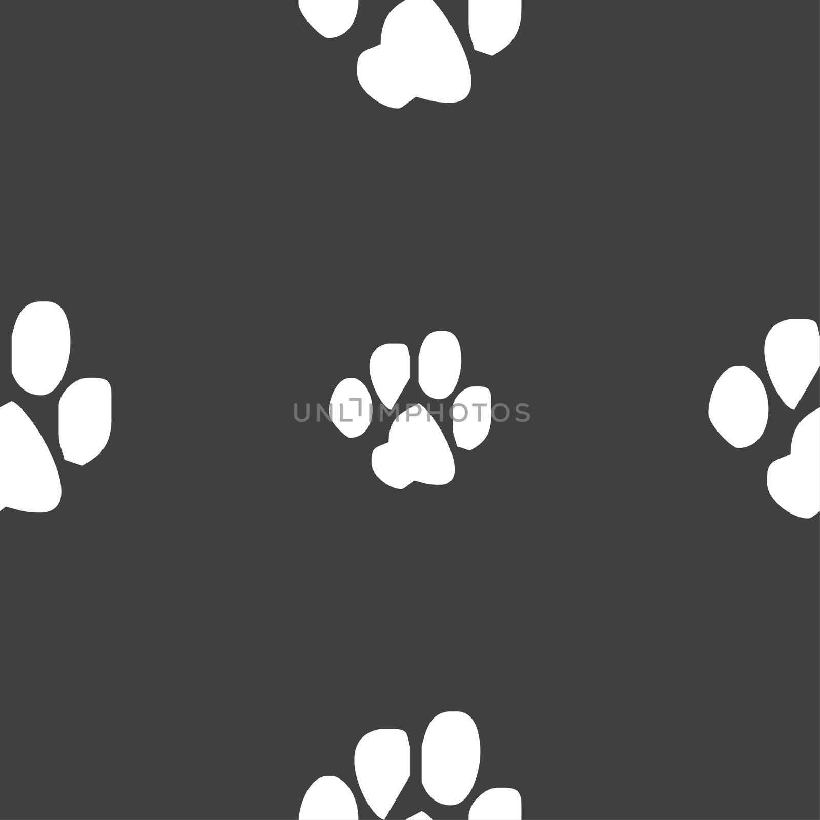 trace dogs icon sign. Seamless pattern on a gray background. illustration