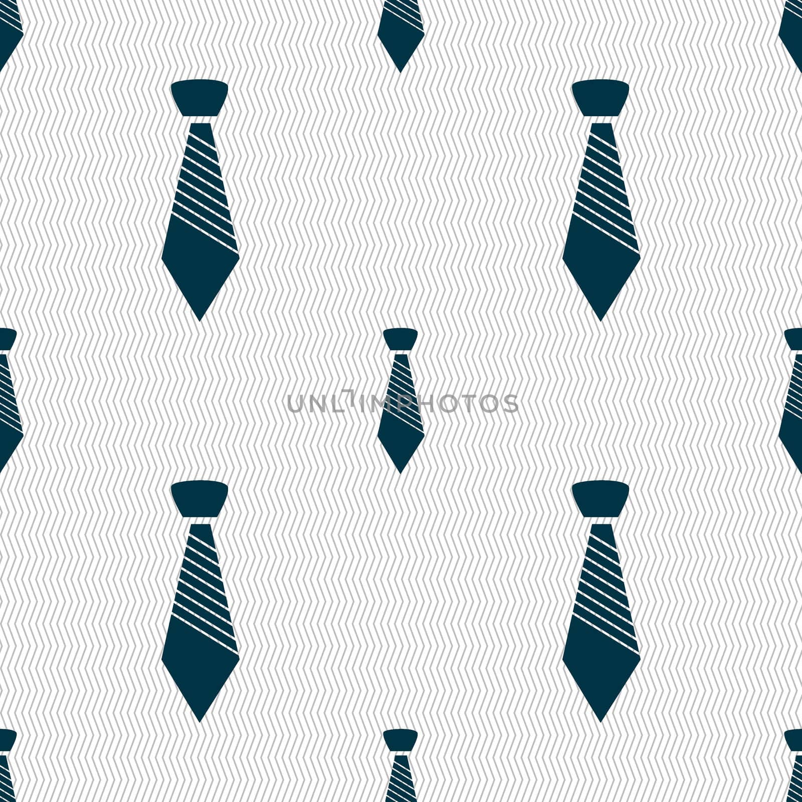 Tie sign icon. Business clothes symbol. Seamless abstract background with geometric shapes. illustration