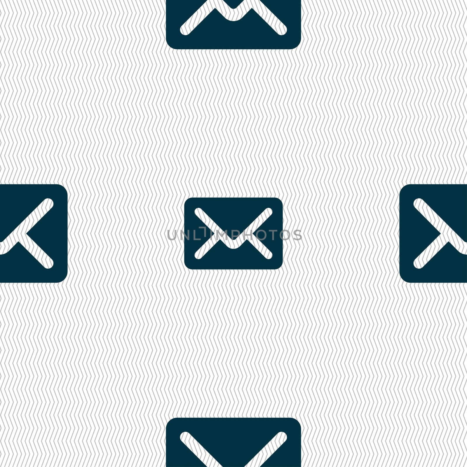 Mail, envelope, letter icon sign. Seamless pattern with geometric texture. illustration