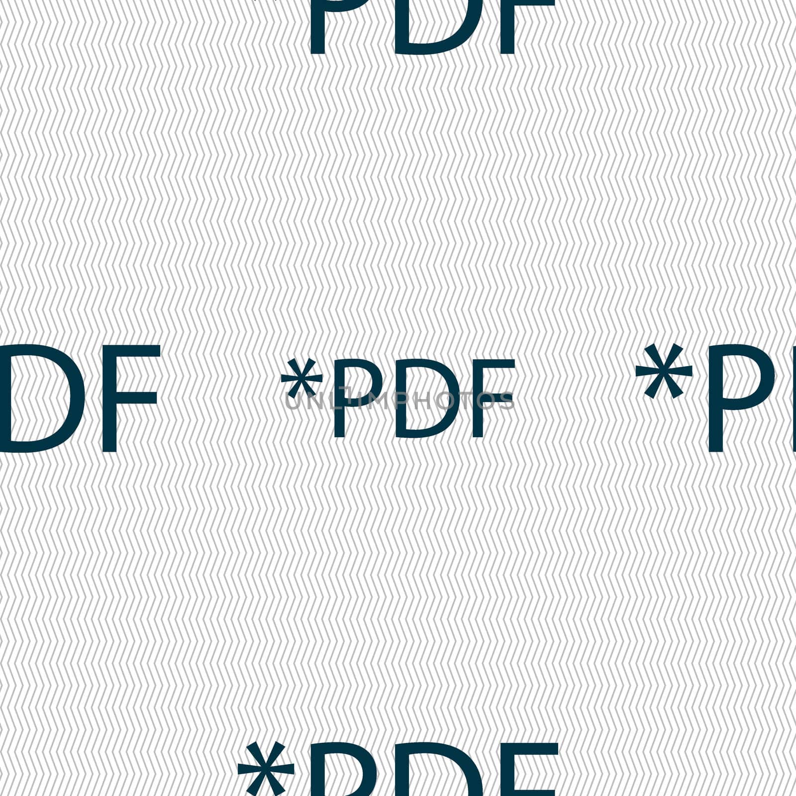 PDF file document icon. Download pdf button. PDF file extension symbol. Seamless abstract background with geometric shapes. illustration