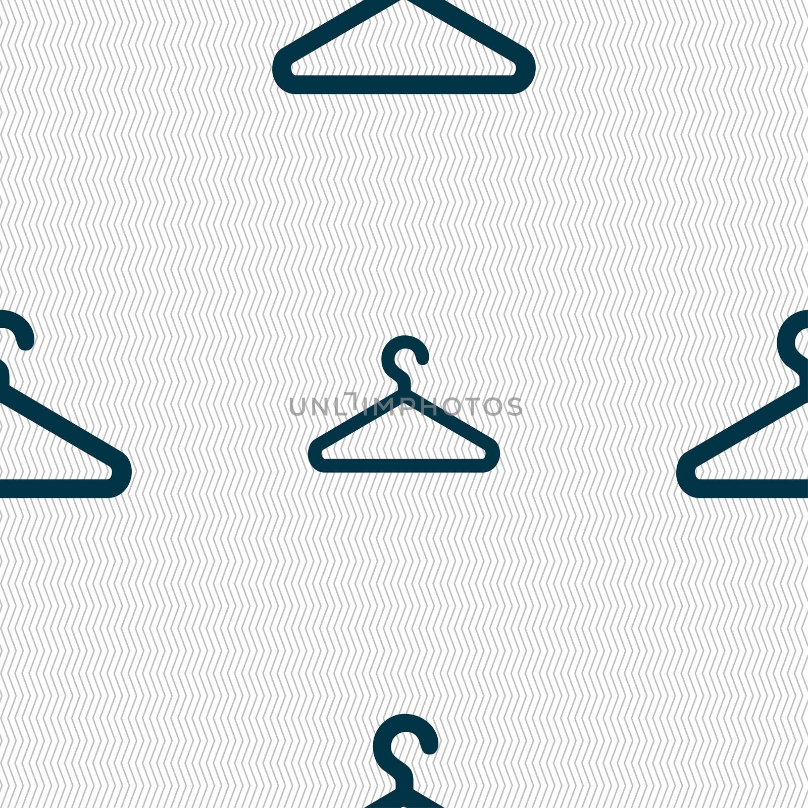 clothes hanger icon sign. Seamless pattern with geometric texture. illustration