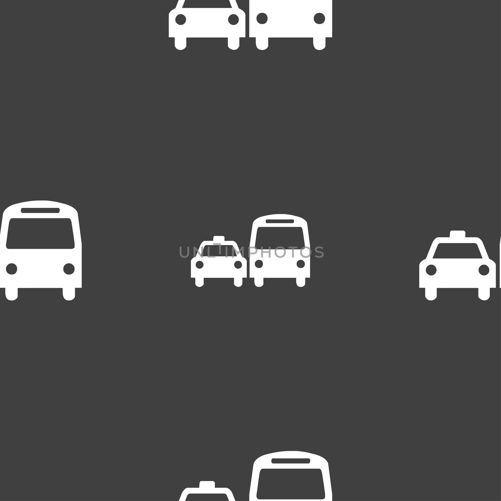 taxi icon sign. Seamless pattern on a gray background.  by serhii_lohvyniuk