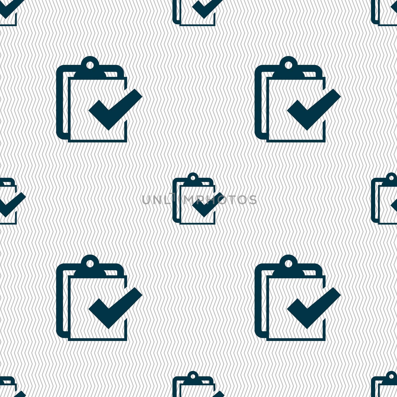 Edit document sign icon. Seamless abstract background with geometric shapes. illustration