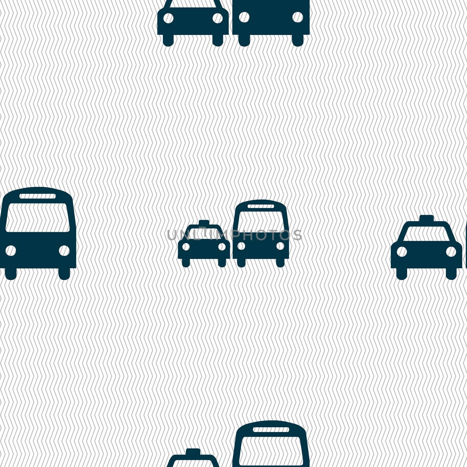 taxi icon sign. Seamless pattern with geometric texture. illustration