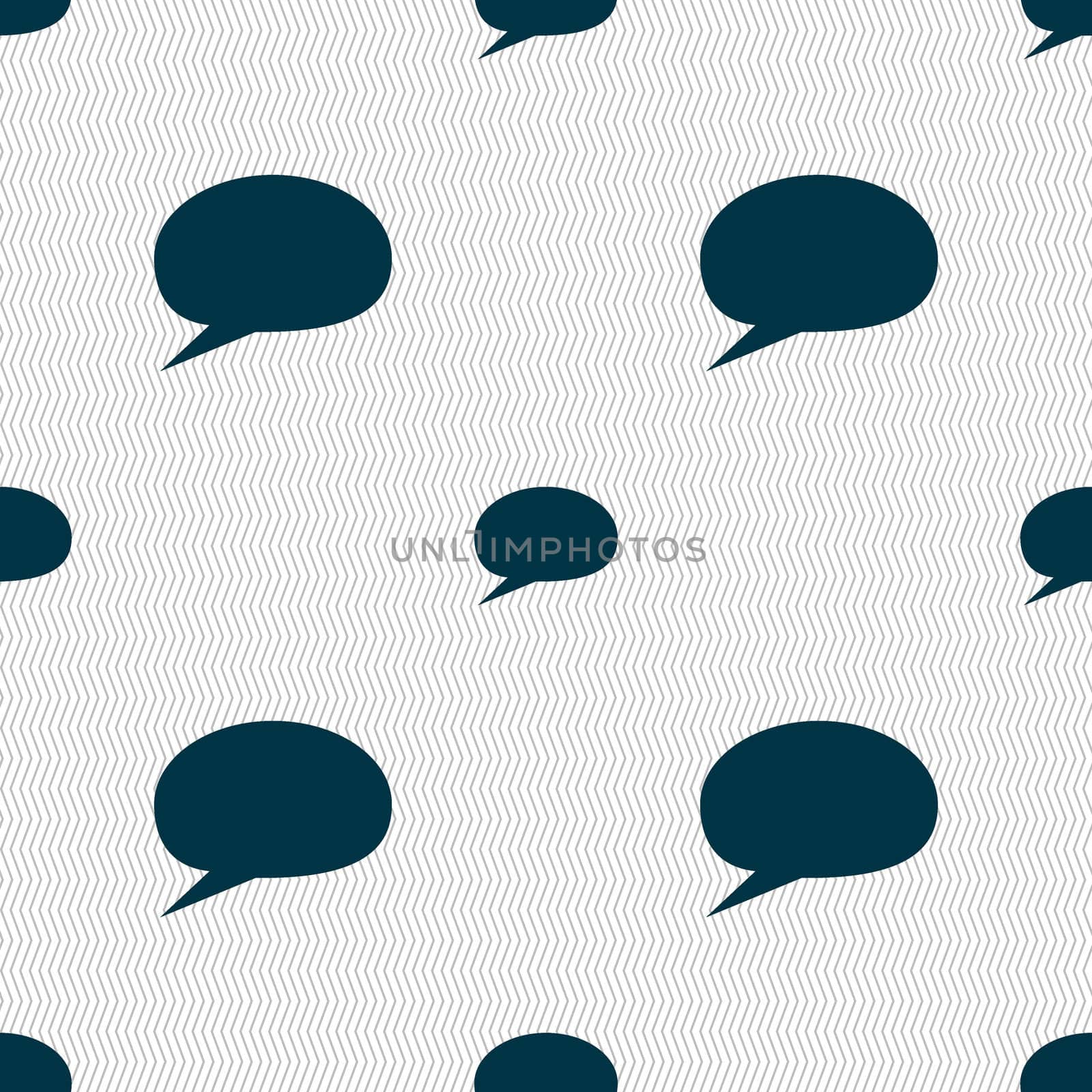 Speech bubble icons. Think cloud symbols. Seamless abstract background with geometric shapes. illustration
