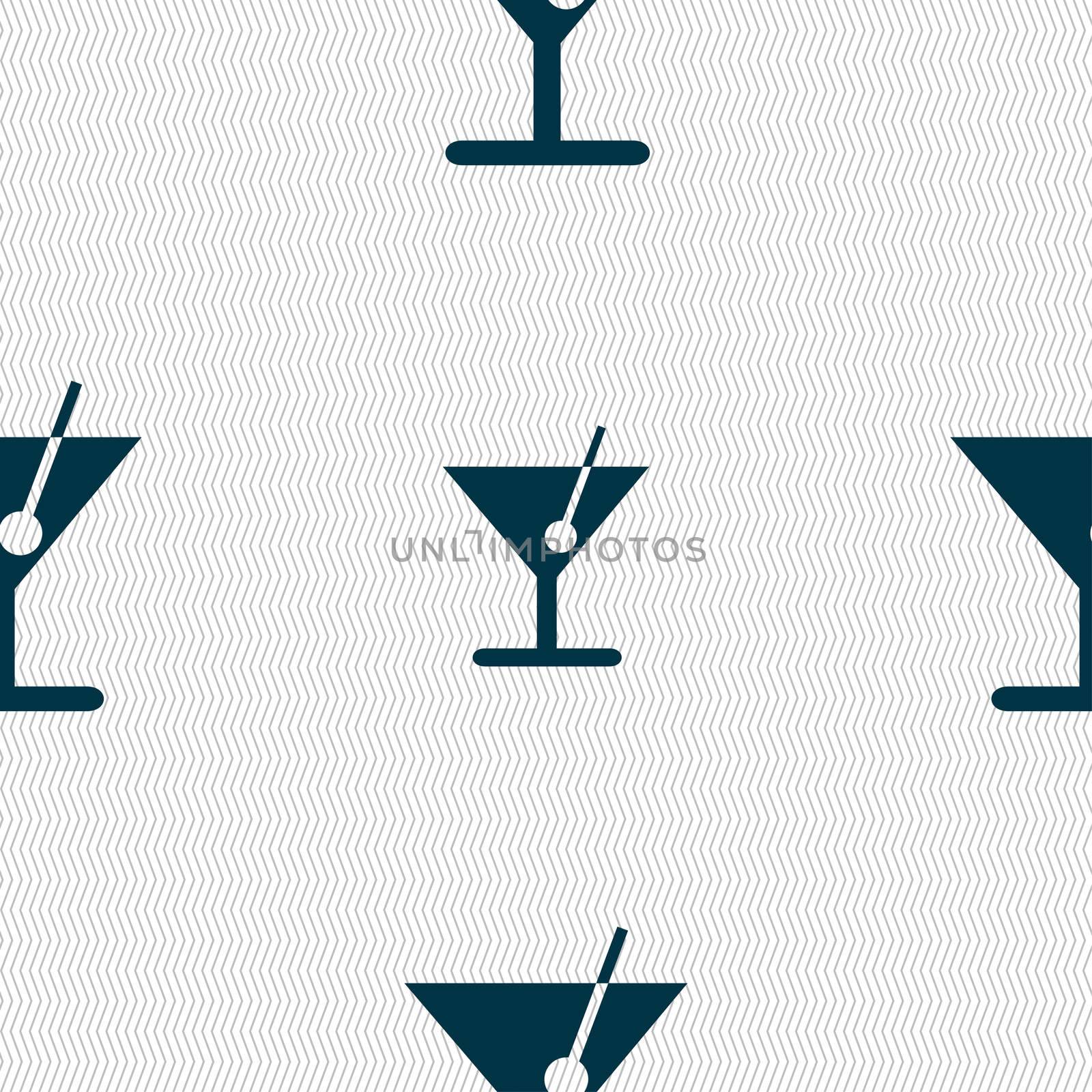 cocktail icon sign. Seamless pattern with geometric texture.  by serhii_lohvyniuk