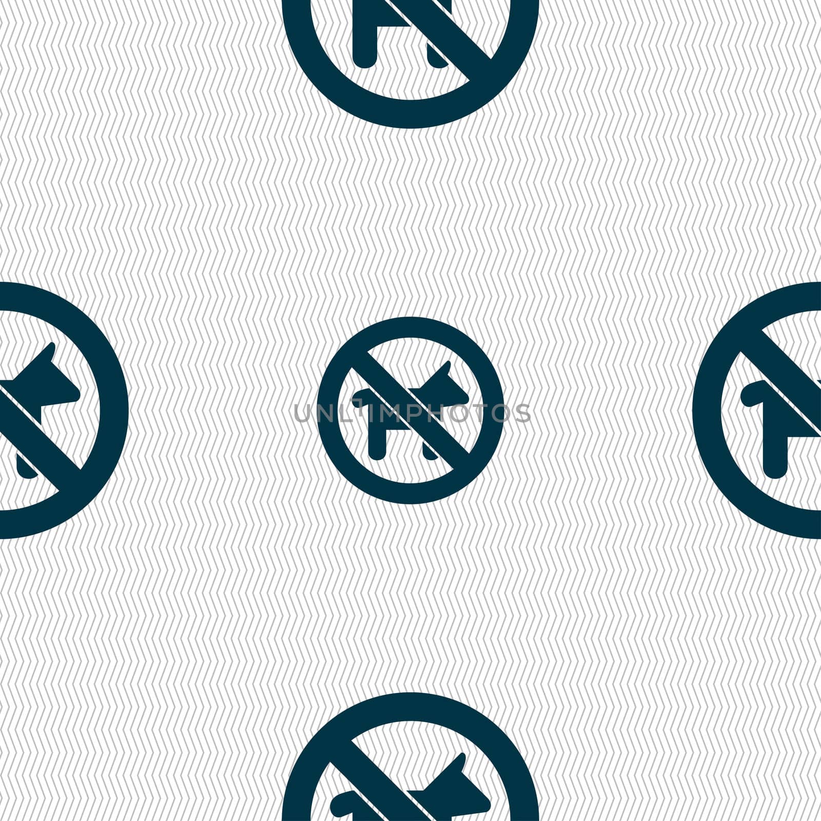 dog walking is prohibited icon sign. Seamless pattern with geometric texture.  by serhii_lohvyniuk