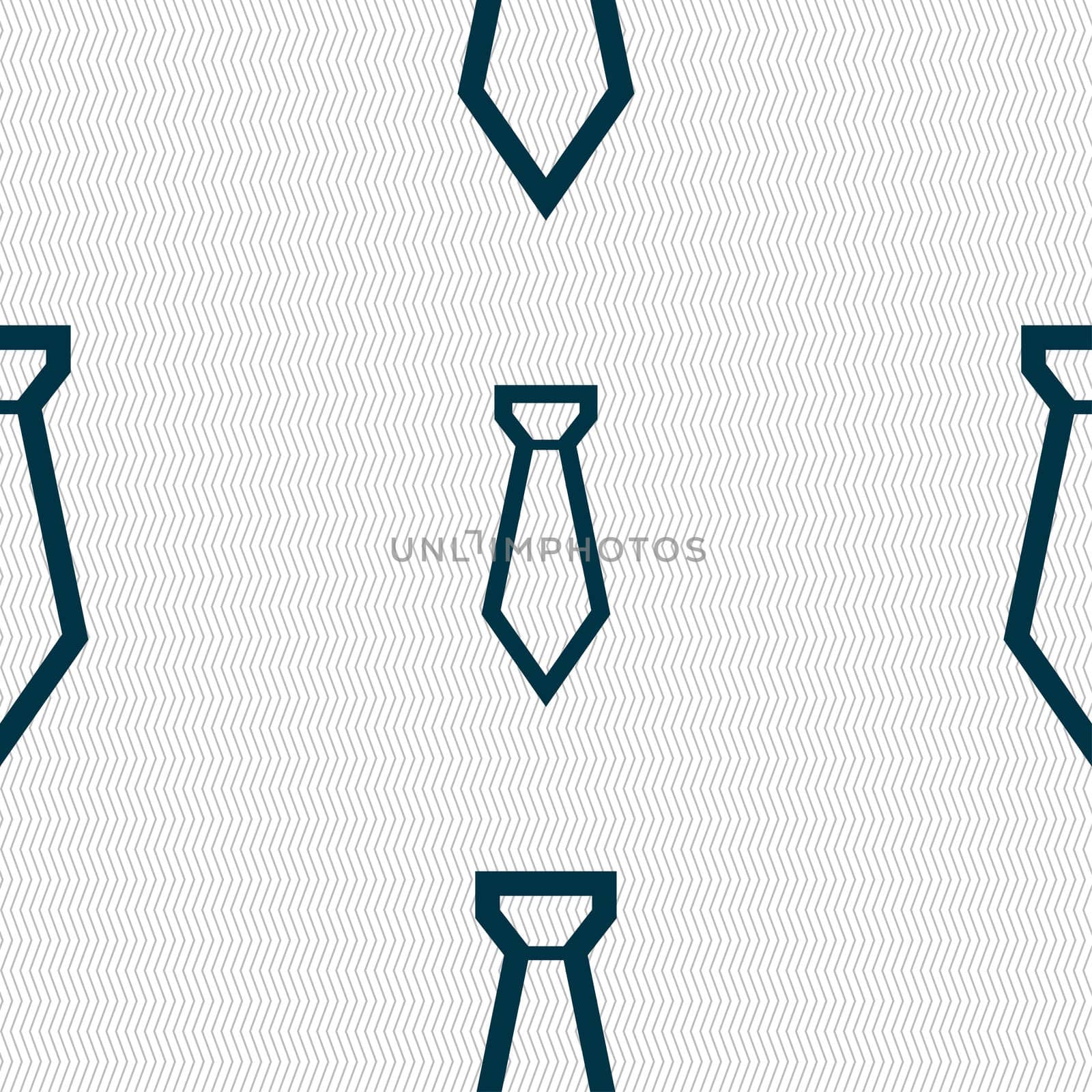 Tie icon sign. Seamless pattern with geometric texture.  by serhii_lohvyniuk