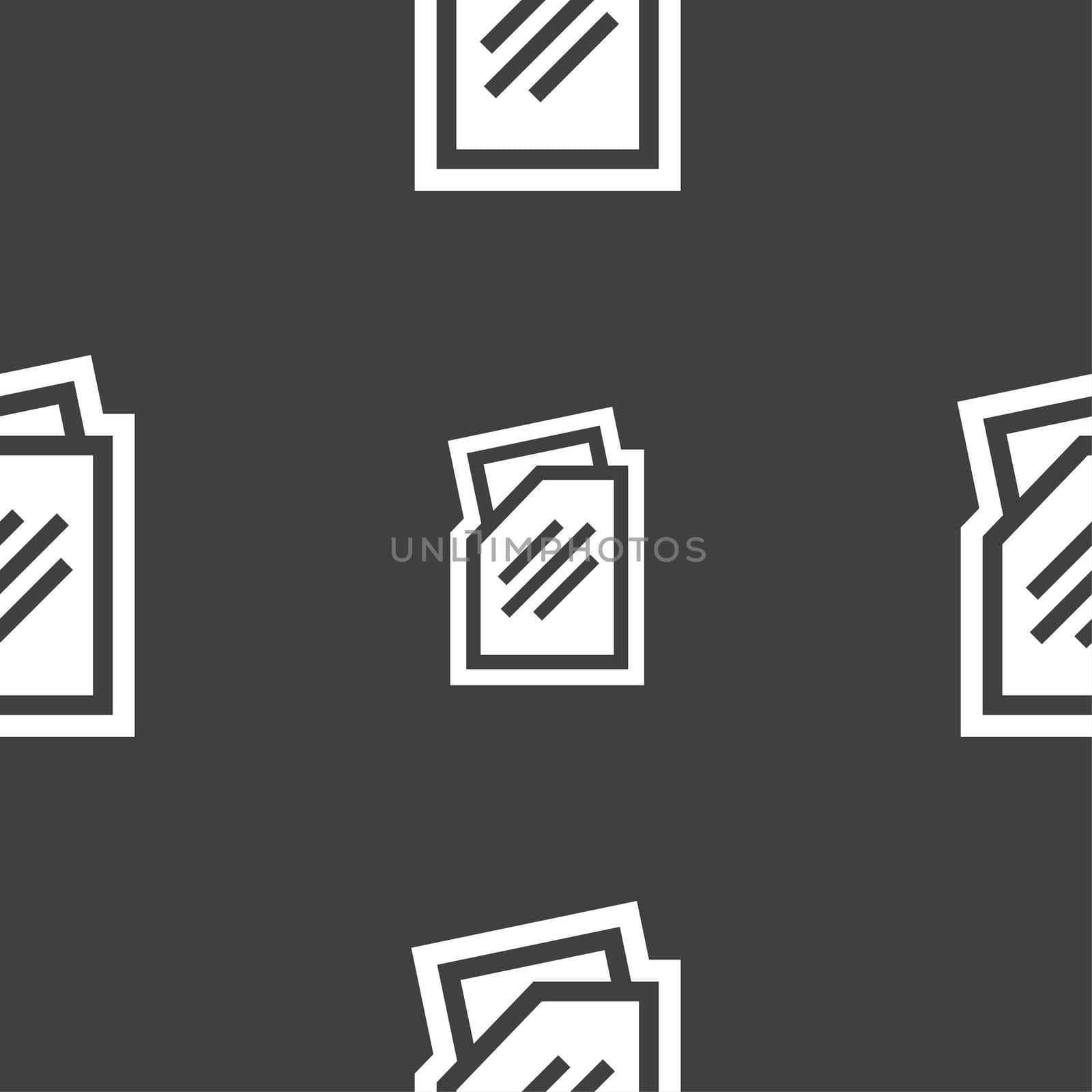 Text file icon sign. Seamless pattern on a gray background. illustration