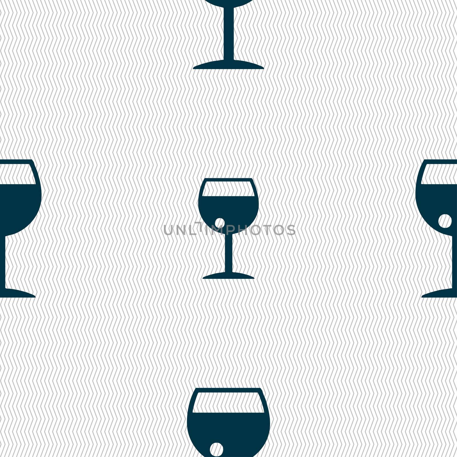 glass of wine icon sign. Seamless pattern with geometric texture.  by serhii_lohvyniuk