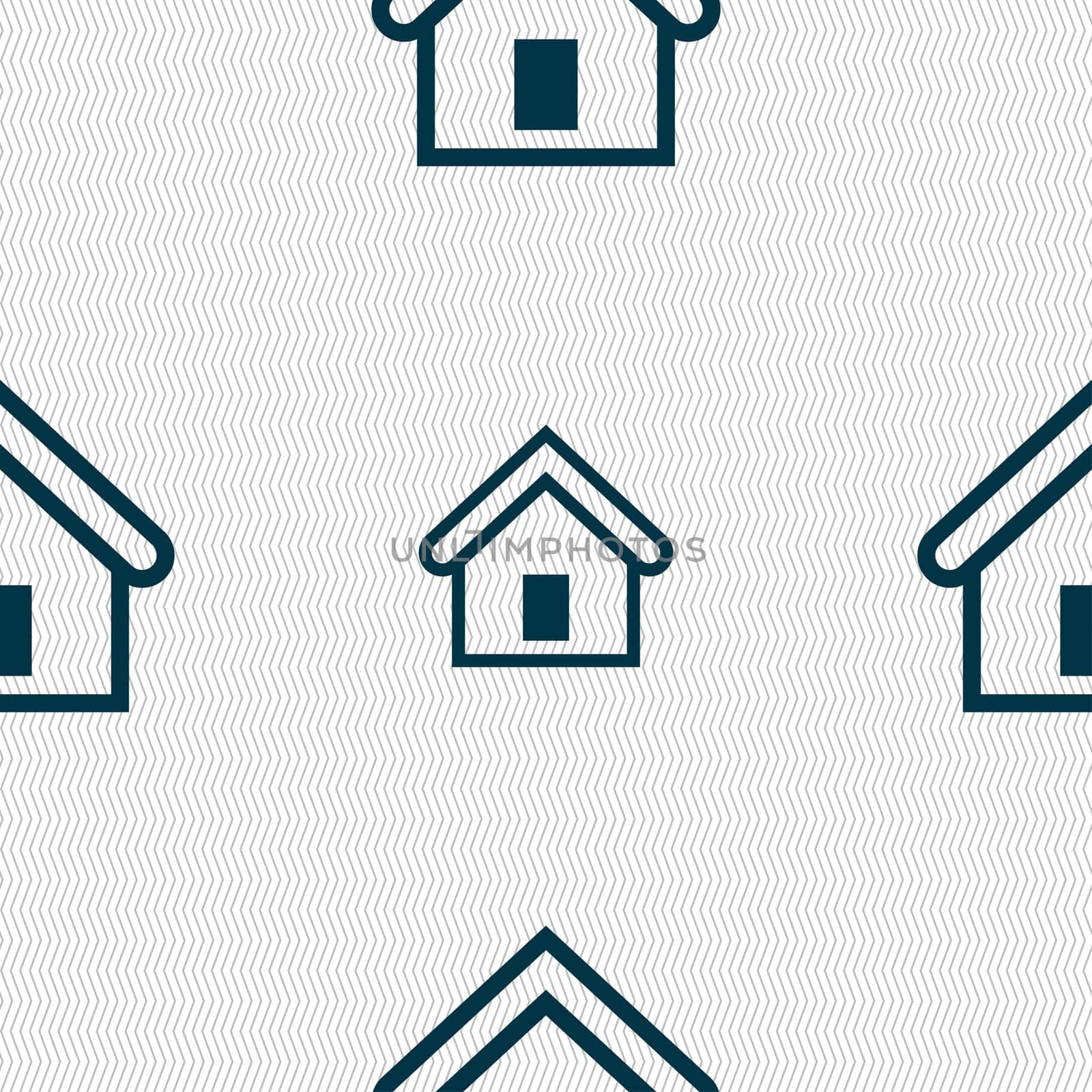 House icon sign. Seamless pattern with geometric texture. illustration