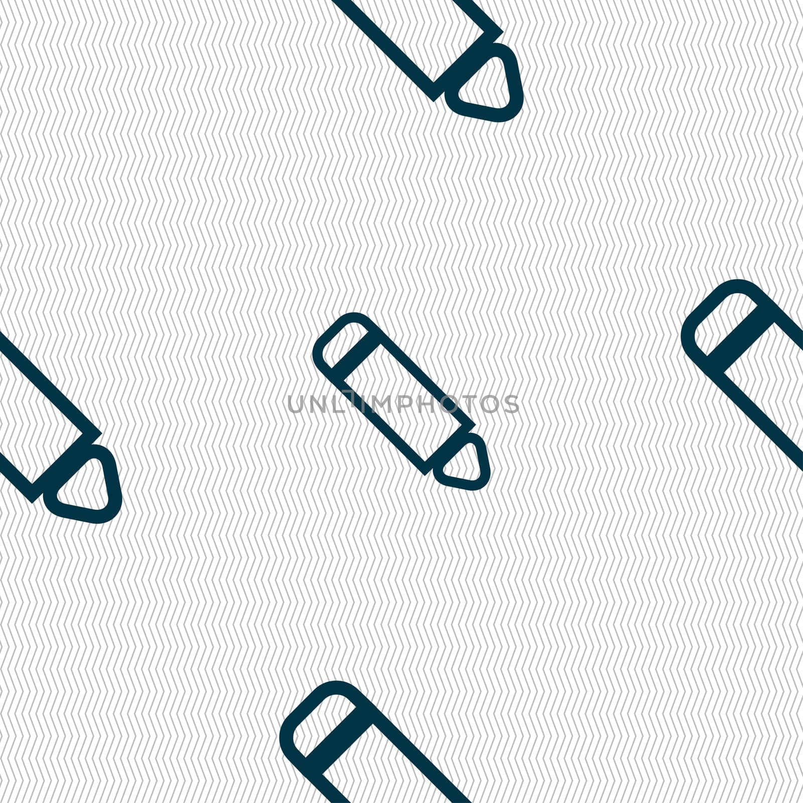 Pen icon sign. Seamless pattern with geometric texture. illustration