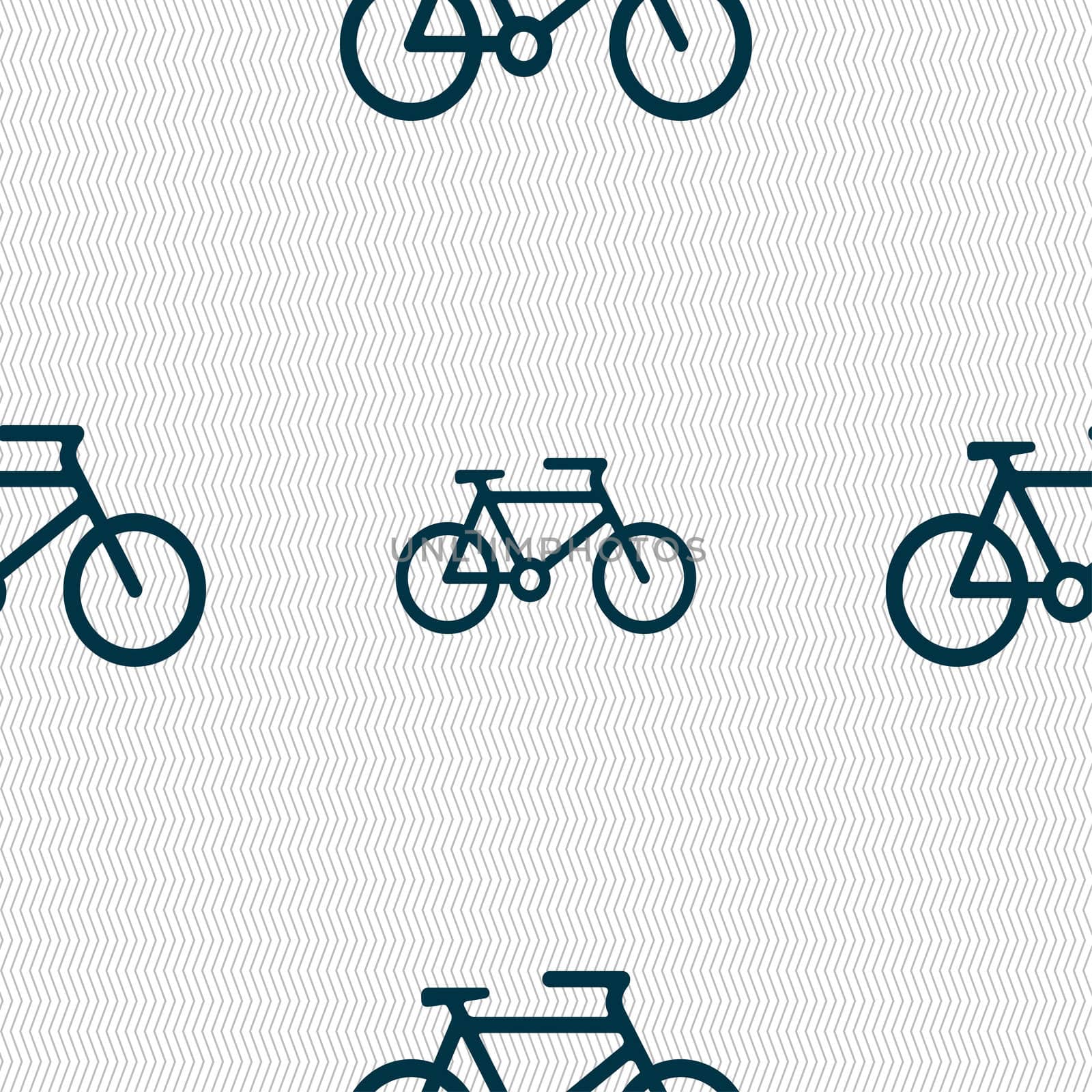 bike icon sign. Seamless pattern with geometric texture.  by serhii_lohvyniuk