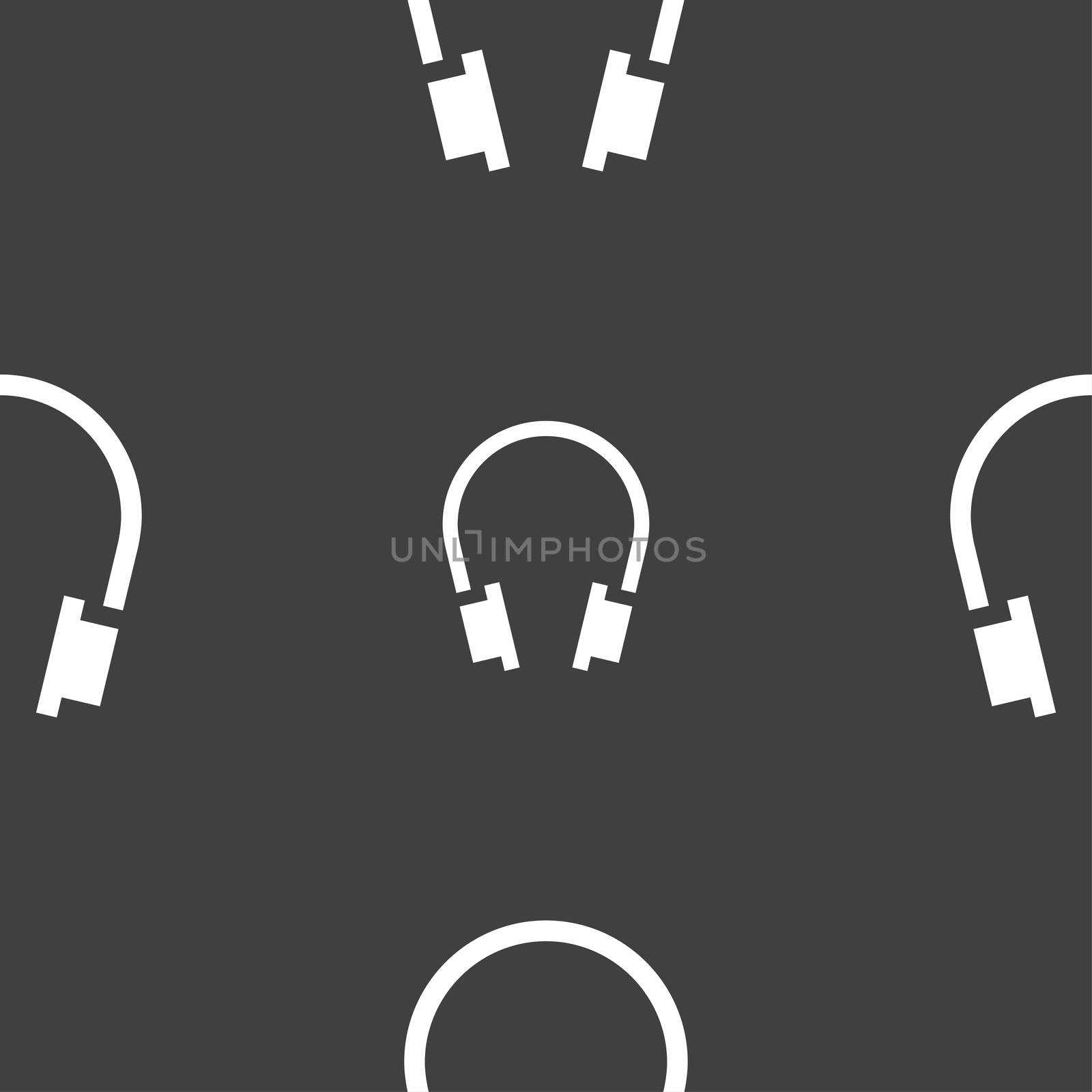 headsets icon sign. Seamless pattern on a gray background. illustration