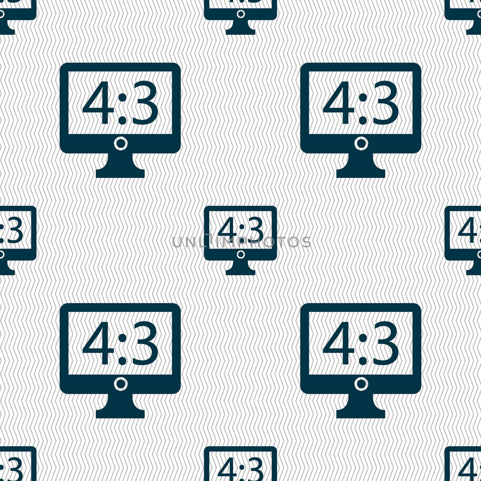 Aspect ratio 4 3 widescreen tv icon sign. Seamless abstract background with geometric shapes. illustration