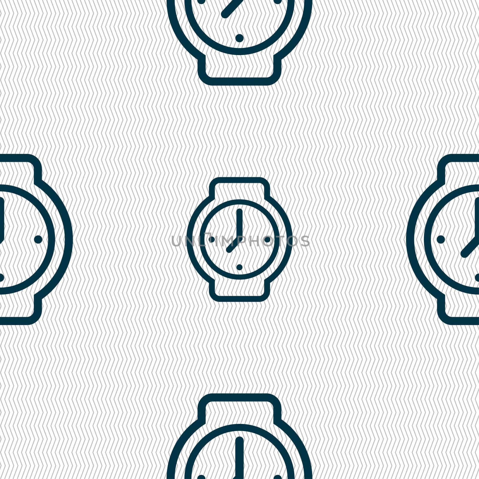 watches icon sign. Seamless pattern with geometric texture. illustration