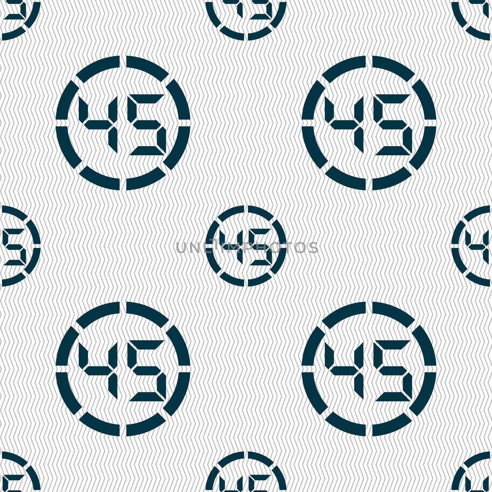 45 second stopwatch icon sign. Seamless abstract background with geometric shapes. illustration