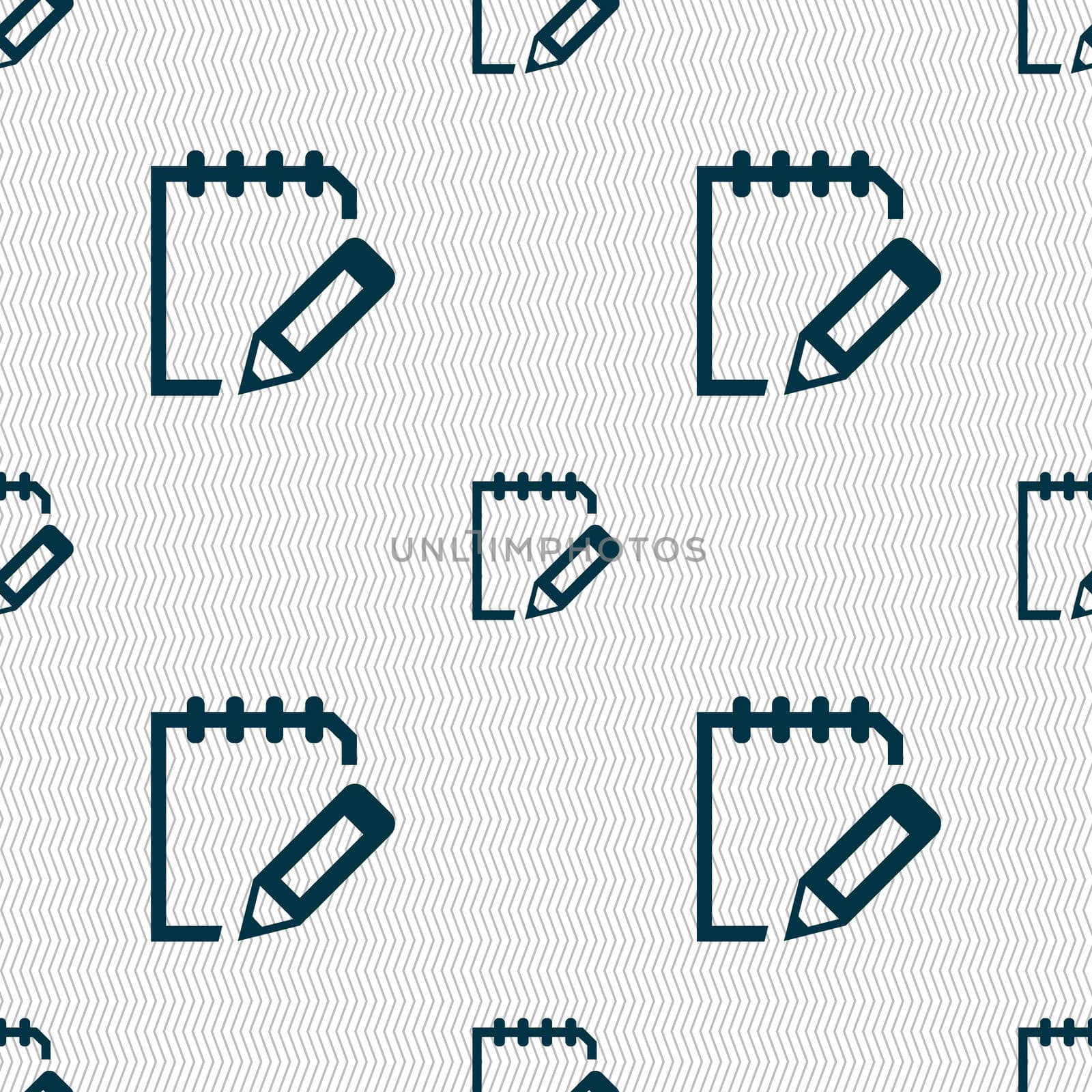 Edit document sign icon. Seamless abstract background with geometric shapes. illustration