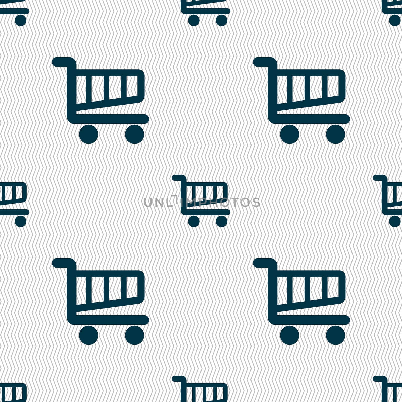 Shopping Cart sign icon. Online buying button. Seamless abstract background with geometric shapes. illustration