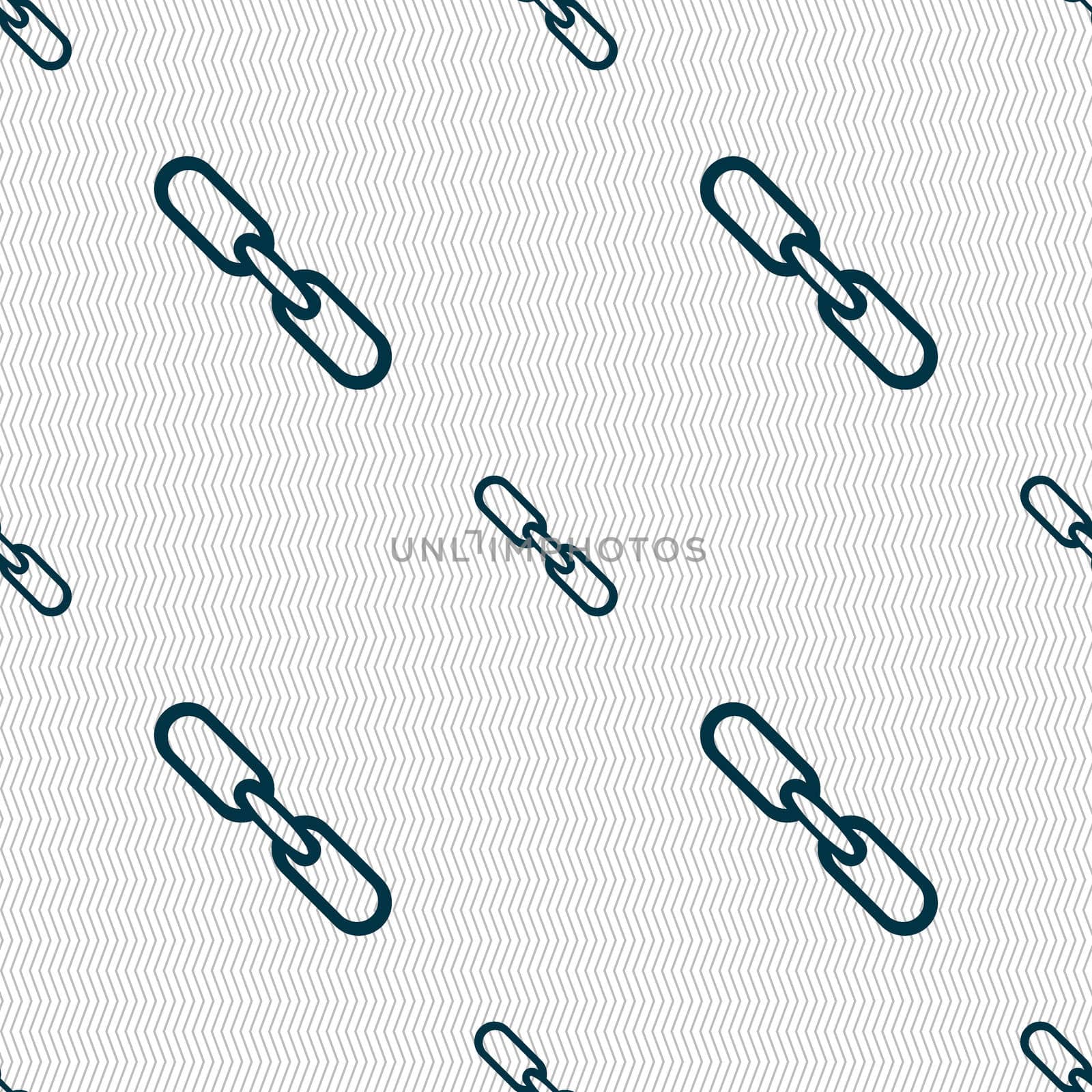 Link sign icon. Hyperlink chain symbol. Seamless abstract background with geometric shapes. illustration