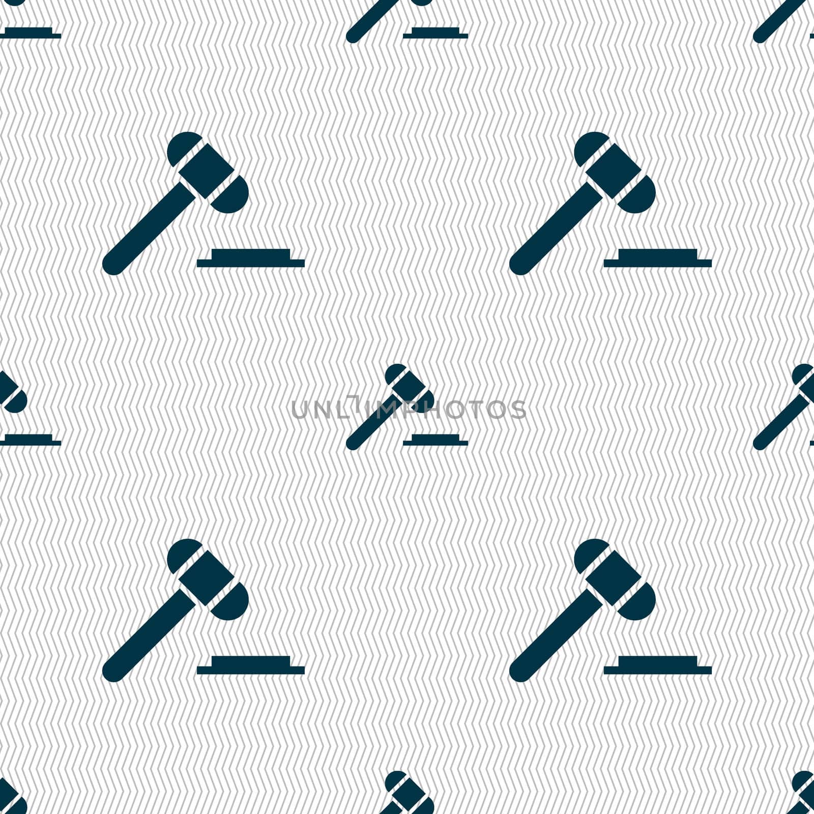 judge hammer icon. Seamless abstract background with geometric shapes. illustration