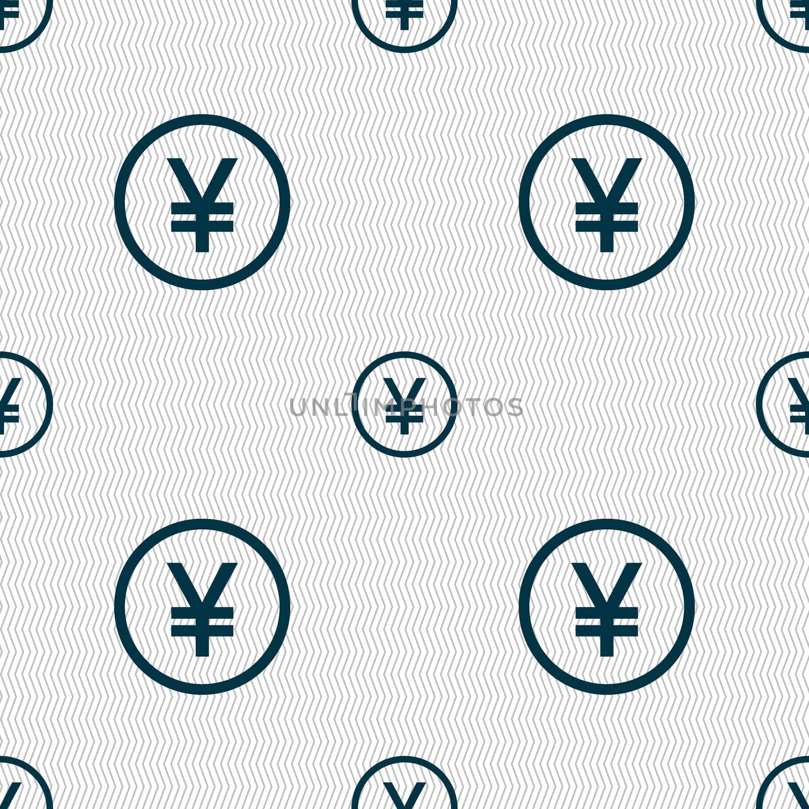 Japanese Yuan icon sign. Seamless abstract background with geometric shapes. illustration