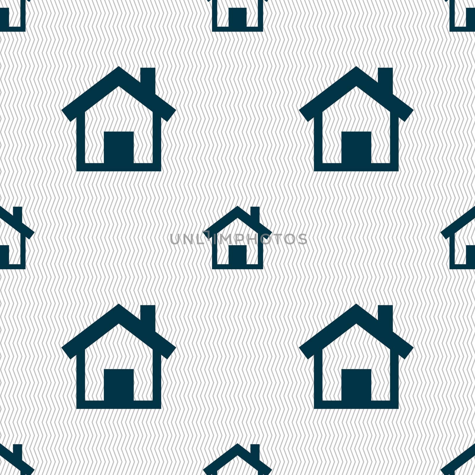 Home sign icon. Main page button. Navigation symbol. Seamless abstract background with geometric shapes. illustration