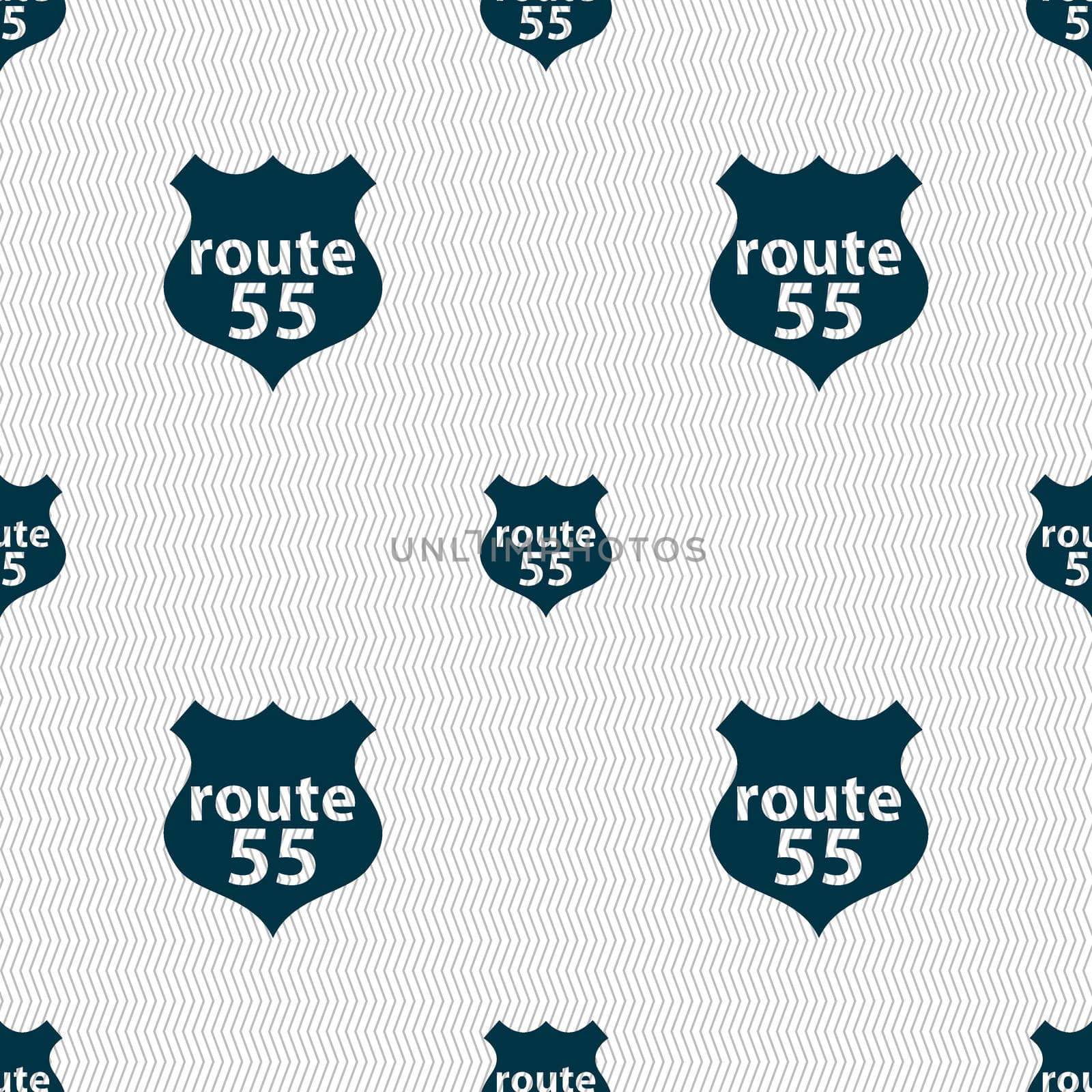 Route 55 highway icon sign. Seamless abstract background with geometric shapes.  by serhii_lohvyniuk