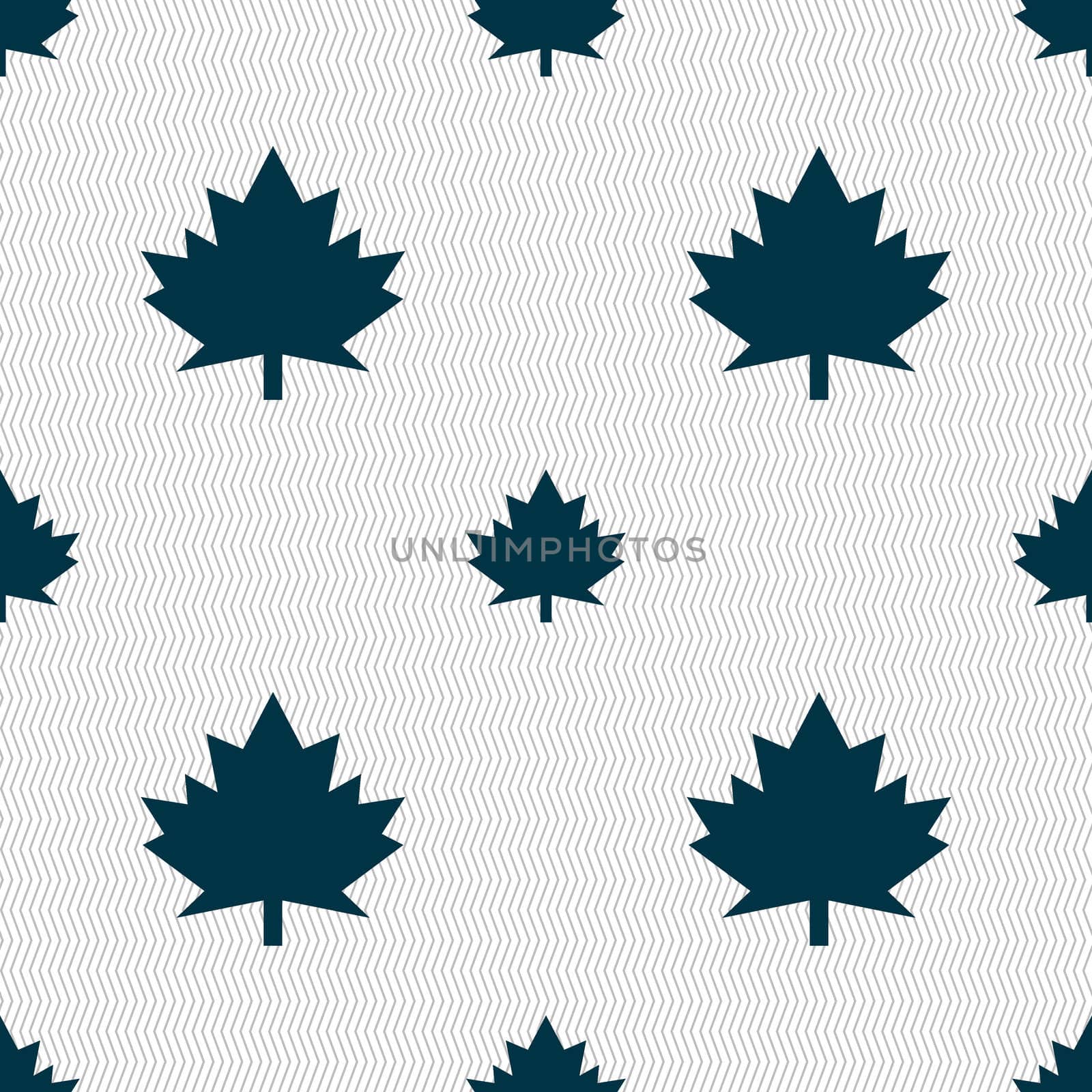 Maple leaf icon. Seamless abstract background with geometric shapes. illustration