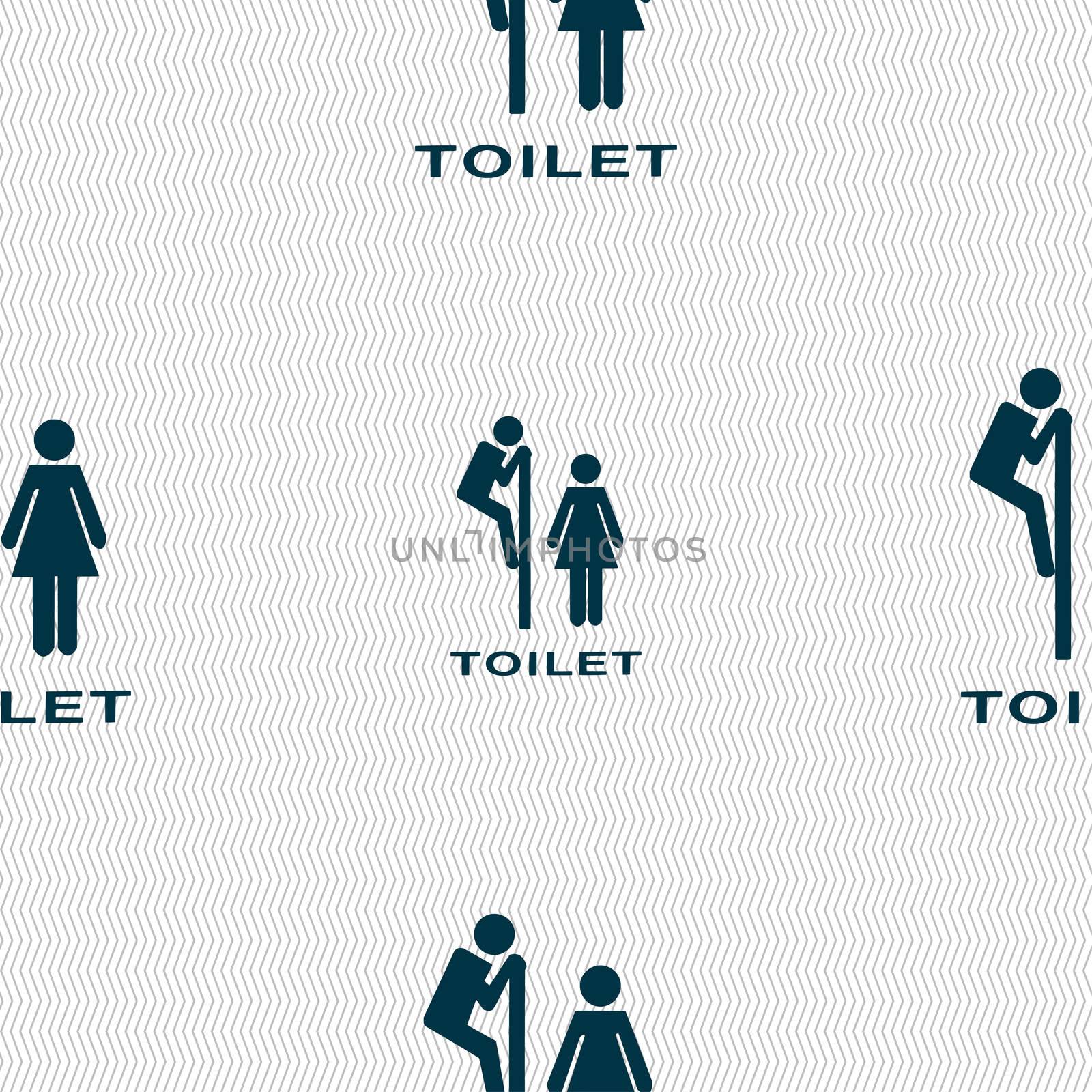 toilet icon sign. Seamless pattern with geometric texture. illustration