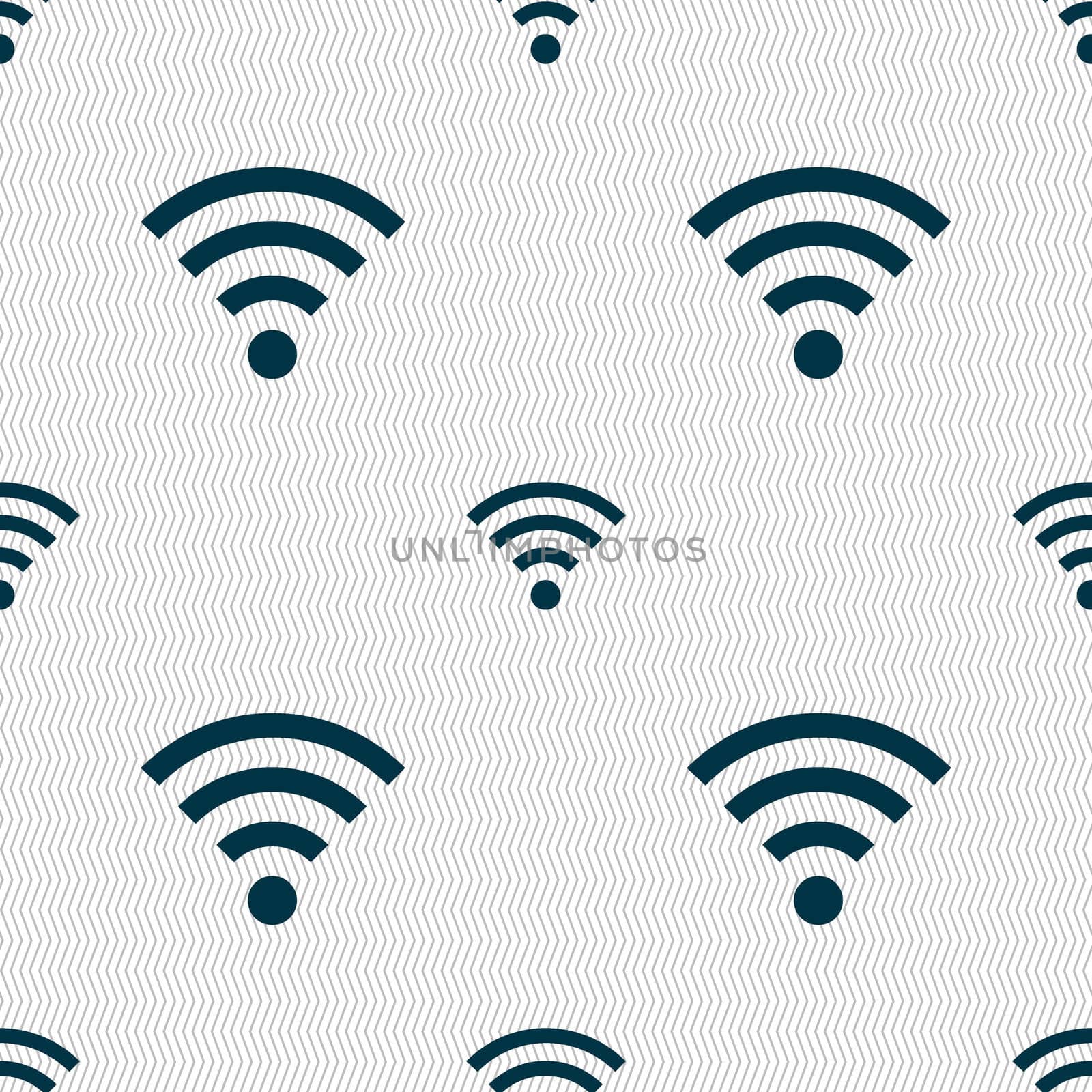 Wifi sign. Wi-fi symbol. Wireless Network icon zone. Seamless abstract background with geometric shapes. illustration