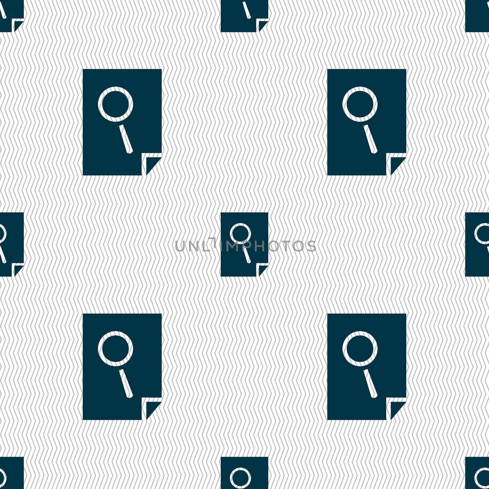 Search in file sign icon. Find in document symbol. Seamless abstract background with geometric shapes. illustration