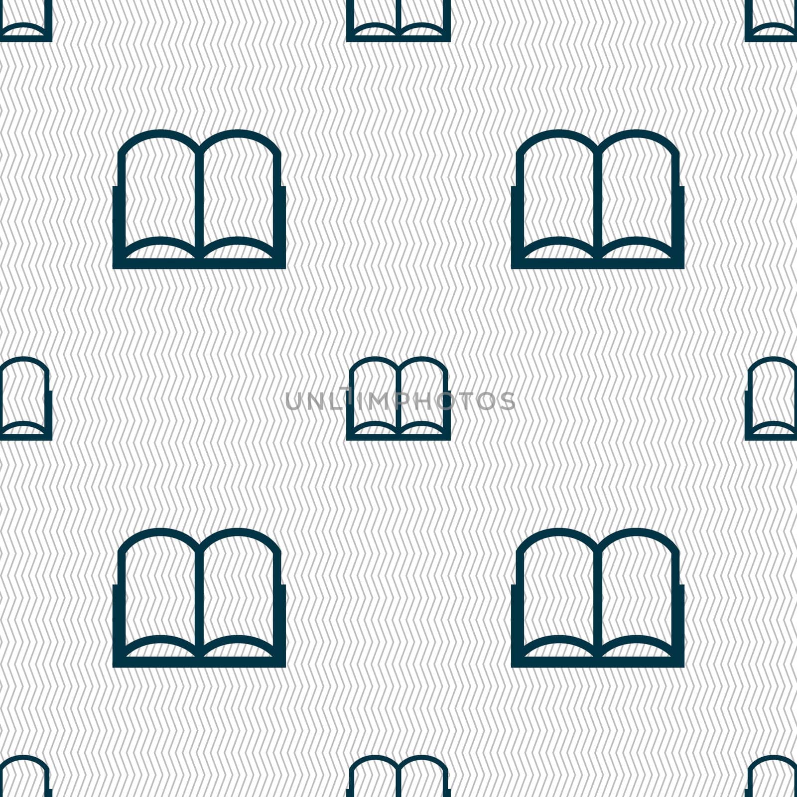 Book sign icon. Open book symbol. Seamless abstract background with geometric shapes. illustration