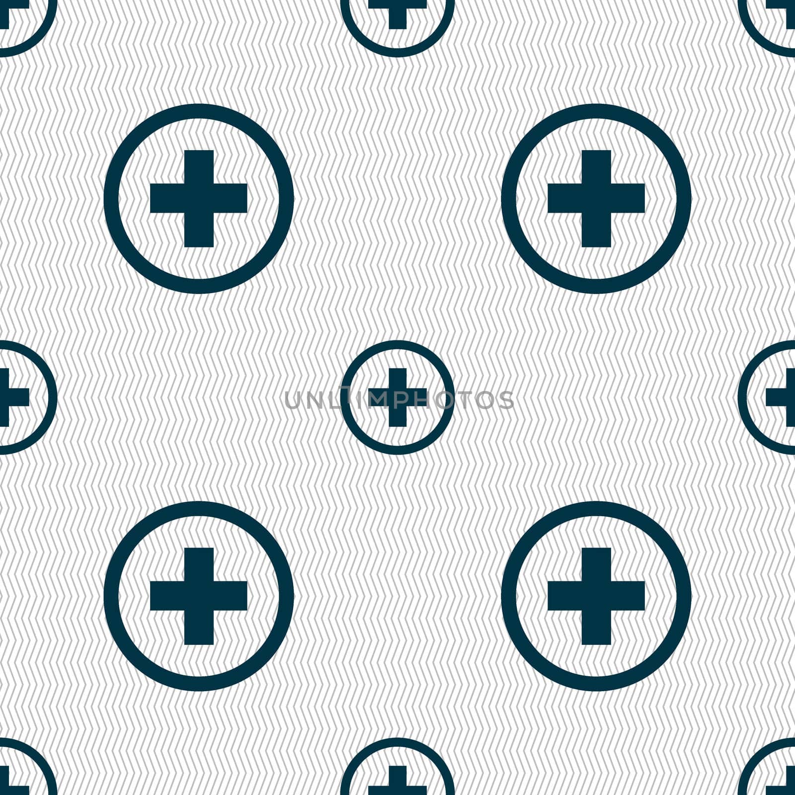 Plus, Positive, zoom icon sign. Seamless abstract background with geometric shapes. illustration