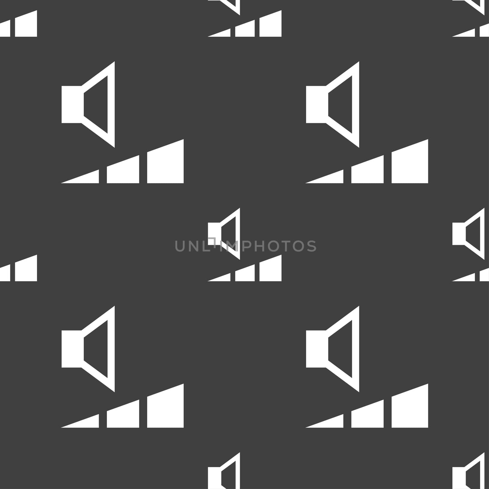 volume, sound icon sign. Seamless pattern on a gray background. illustration