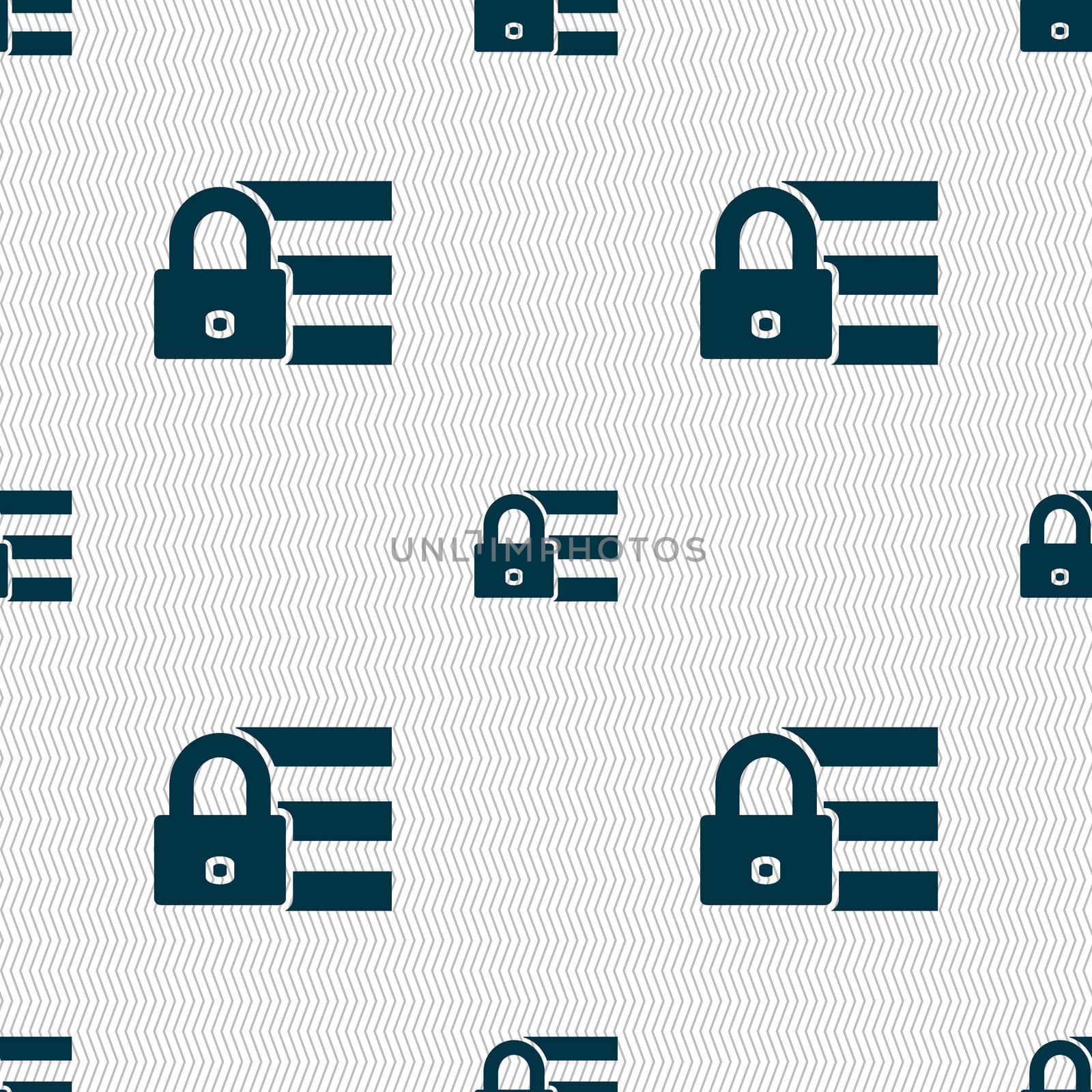 Lock, login icon sign. Seamless abstract background with geometric shapes. illustration