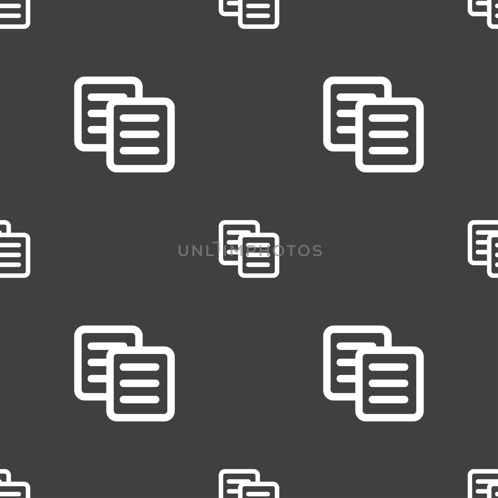 copy icon sign. Seamless pattern on a gray background. illustration