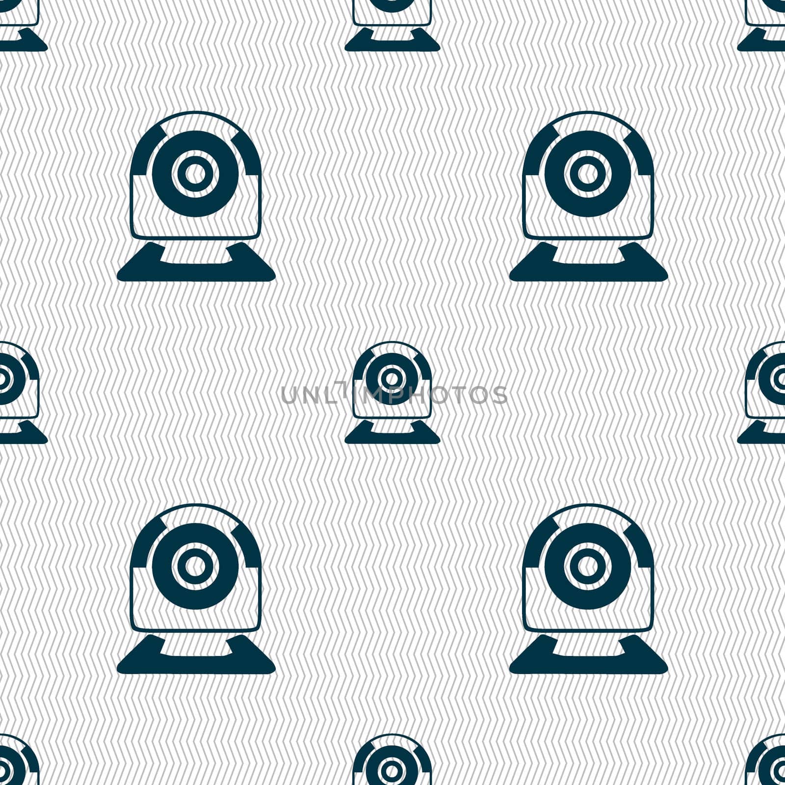 Webcam sign icon. Web video chat symbol. Camera chat. Seamless abstract background with geometric shapes.  by serhii_lohvyniuk