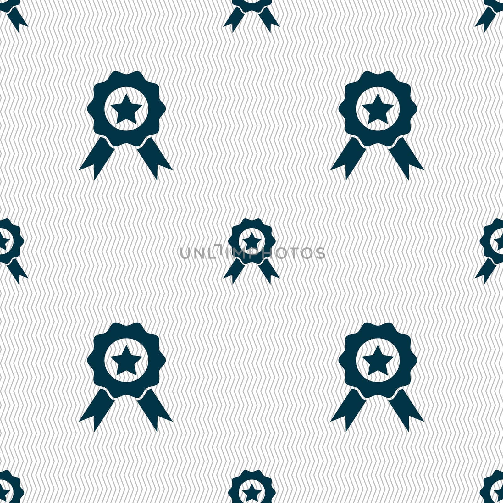 Award, Medal of Honor icon sign. Seamless abstract background with geometric shapes. illustration