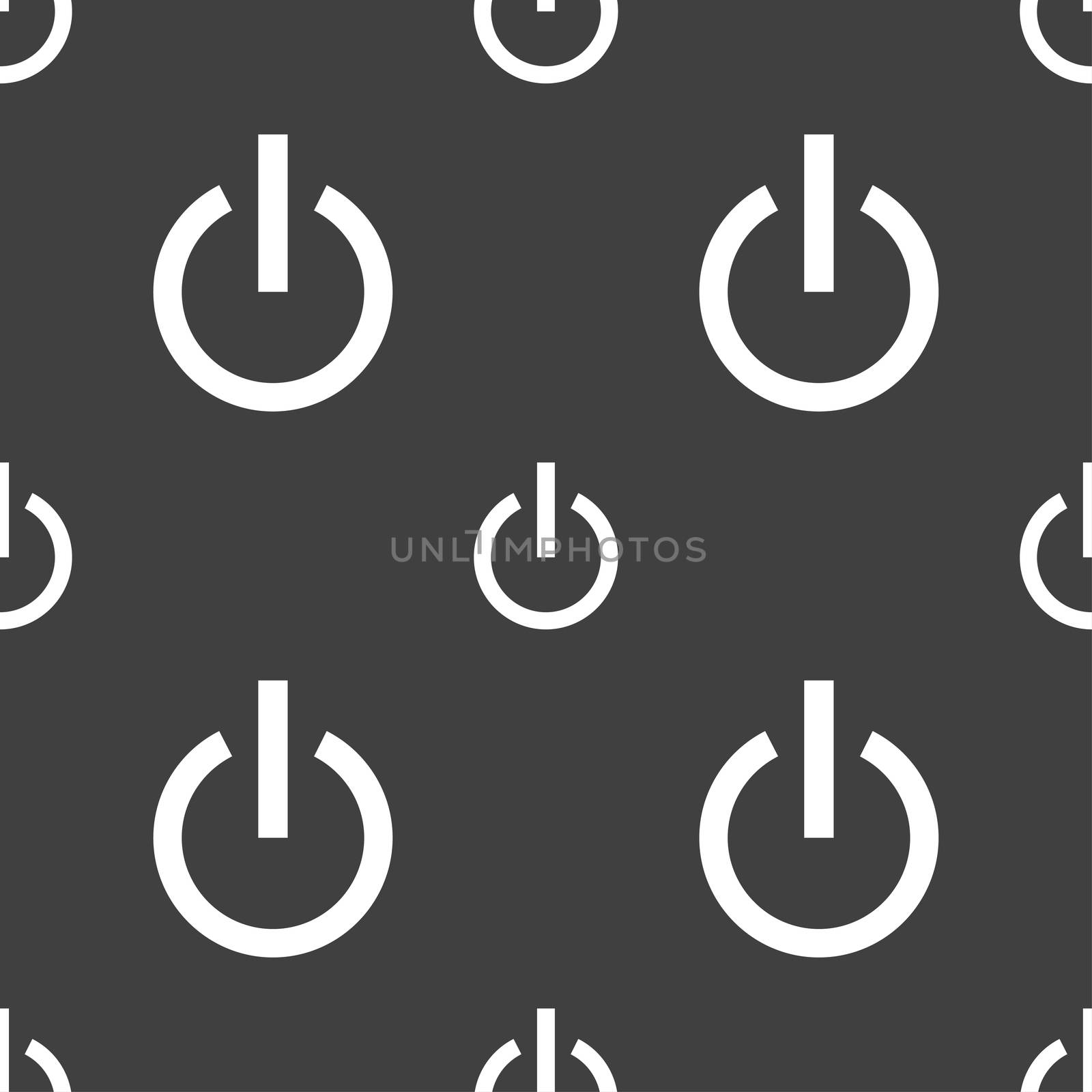 Power icon sign. Seamless pattern on a gray background. illustration