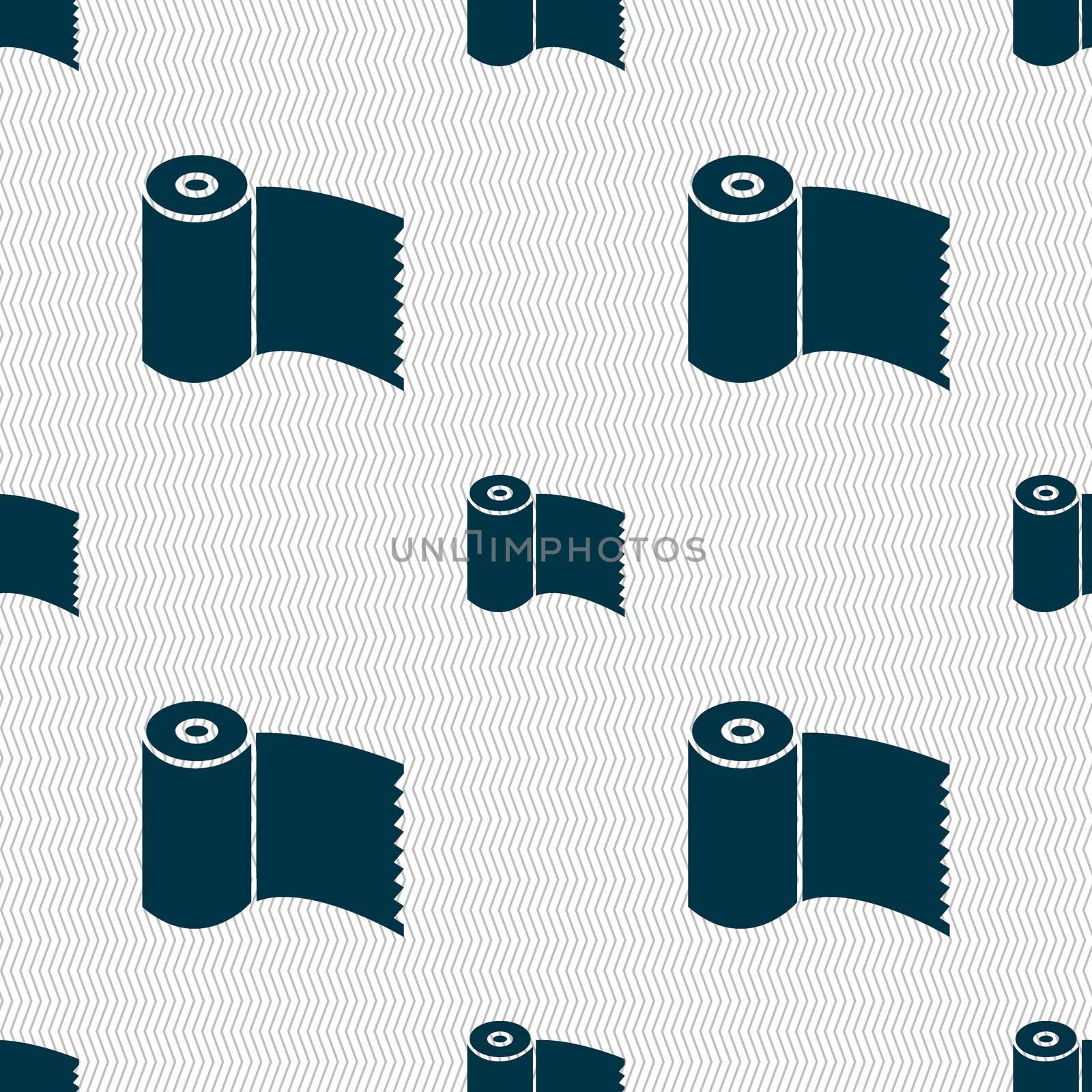 Toilet paper, WC roll icon sign. Seamless abstract background with geometric shapes. illustration